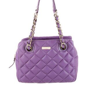 Like New Kate Spade Quilted Purple Shoulder Bag Handbag Purse